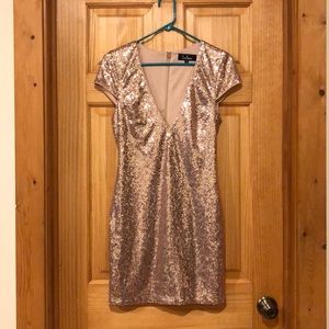 Medium Lulu’s Starlight Starlet Rose Gold Sequin Bodycon Dress
